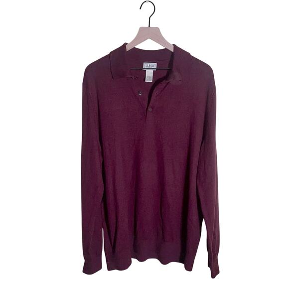 L.L. BEAN collared rugby style cashmere blend sweater XL - Picture 1 of 3